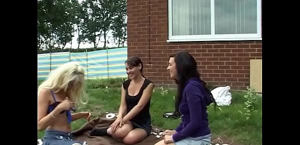  Charlotte, Debz and Bex play Strip Obey in the garden